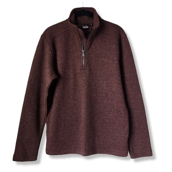 KAVU better sweater wool blend 1/4 zip fleece jacket in Oak size Small - Picture 7 of 8